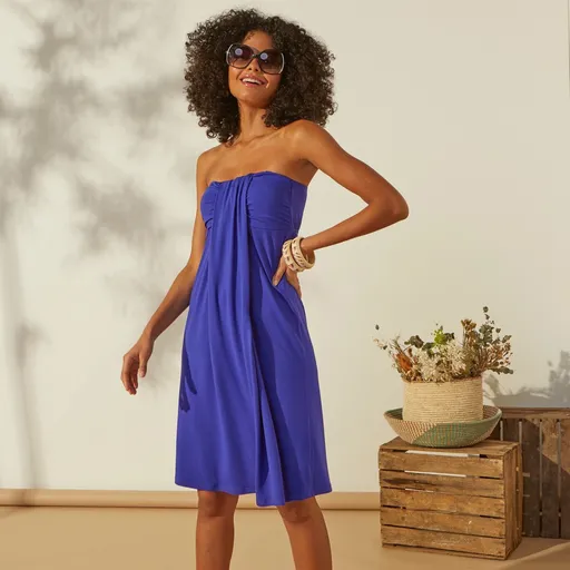 Rochie cu bretele detașabile, culoare solidă