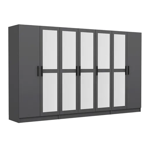 Dulap pentru haine, Hanah Home, Kale, 315x210x52 cm, Antracit