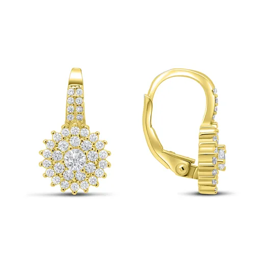 Brilio Silver Cercei fermecători placați cu aur cu zirconii EA54Y