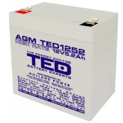 Acumulator AGM VRLA High Rate TED003287 TED1252, 12V, 5,2A