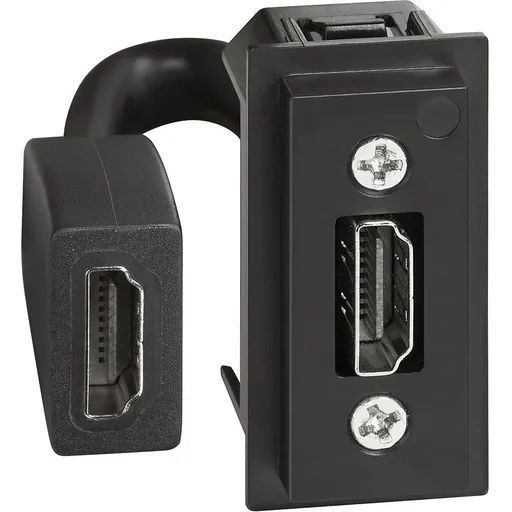 Priza HDMI 1.4 preconectat 1 modul Bticino Living Now K4284P, alb, negru, nisp