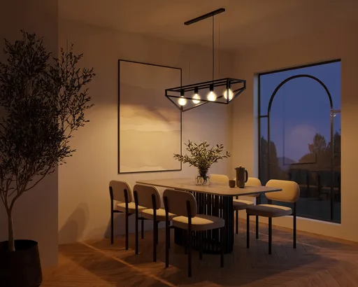 Lustra ELTAP, Eluvies, 100x25x125 cm, 4xE27, 15W, otel, negru