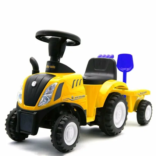 Tractor pentru copii Baby Mix cu remorcă și unelte New Holland, galben, galben
