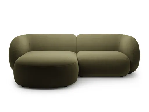 Coltar stanga 2 locuri, Kate, Micadoni Home, 255x176x76 cm, catifea, verde