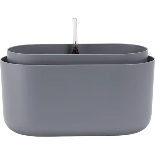 Jardinieră cu auto-irigare Plastia, gri,31 x 16 cm, gri