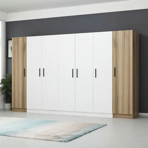 Dulap pentru haine, Hanah Home, Kale, 315x190x52 cm, Maro