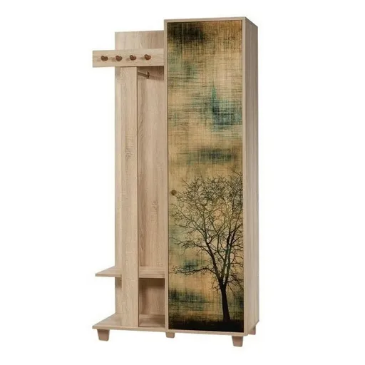 Cuier cu dulap Garmanto Tree Sonoma Oak, maro deschis