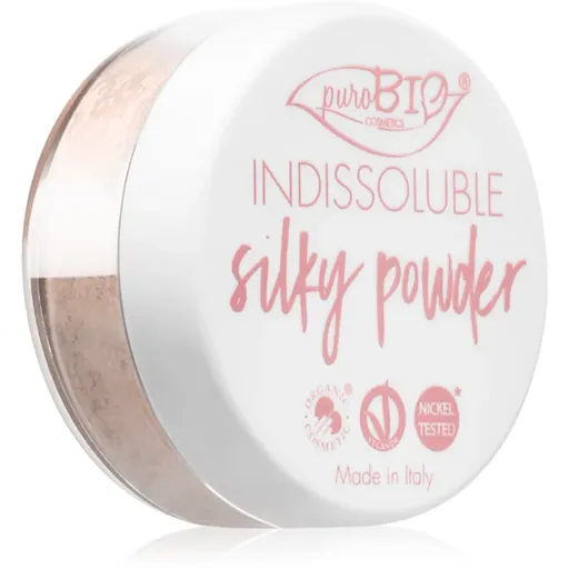 puroBIO Cosmetics Indissouble pudra pulbere matifianta culoare 02 Peachy Pink 8 g
