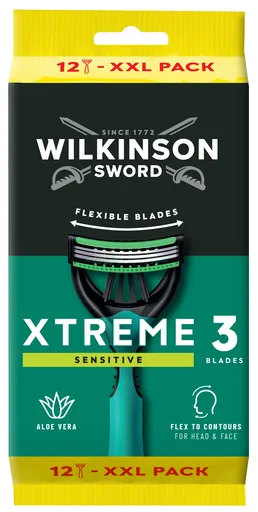 Wilkinson Sword Aparat de ras de unică folosință pentru bărbați Wilkinson Xtreme3 Sensitive Comfort 12 buc