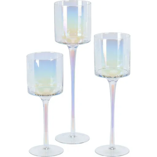 Set de sfeșnice decorative din sticlă Home andStyling, 3 bucăți