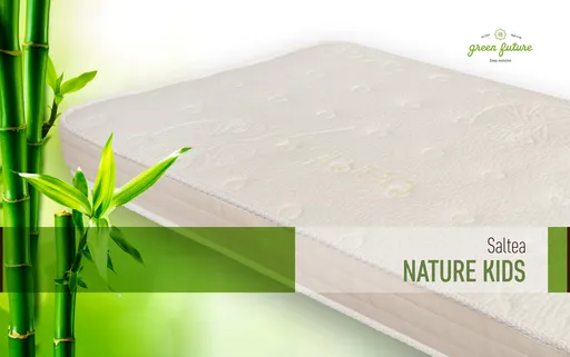 Saltea Green Future NATURE KIDS, 60x120 cm, H 10 cm, husa cu fibre de bambus si structura cu spuma latex
