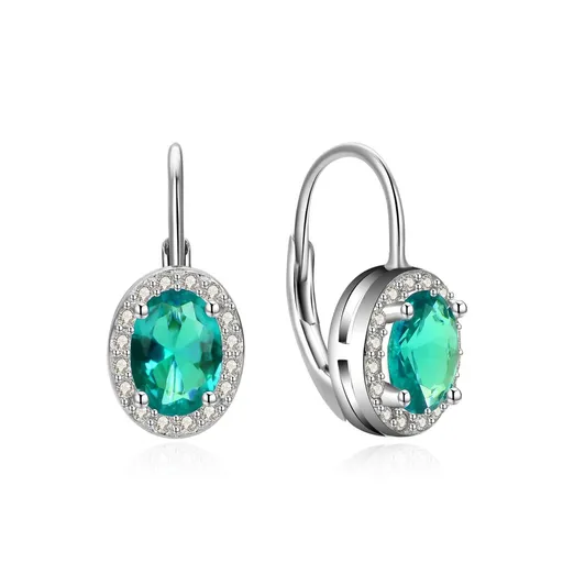 MOISS Cercei strălucitori din argint cu zirconiu cubic verde E0001208