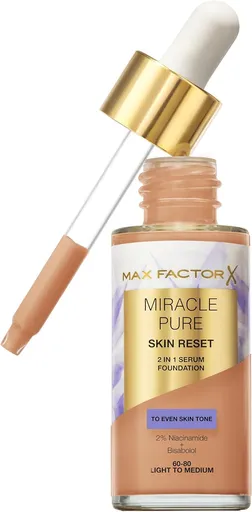 Max Factor Machiaj și ser 2in1 Miracle Pure Serum Foundation 30 ml 60-80 Light to Medium