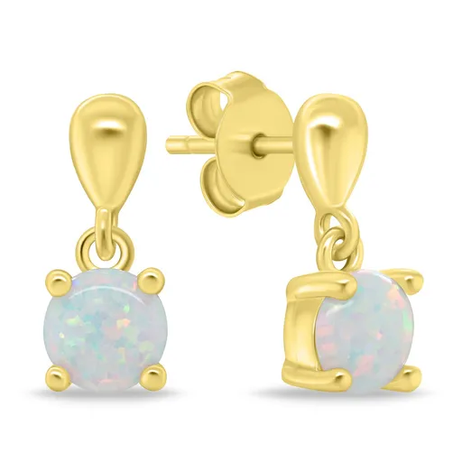 Brilio Silver Cercei placați cu aur cu opal alb EA1137Y