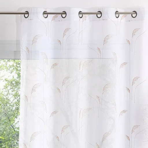 Perdea de etamină cu broderie vegetală