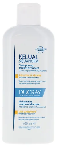 Ducray Șampon hidratant împotriva mătreții uscate Kelual Squanorm (Moisturizing Treatment Shampoo) 200 ml
