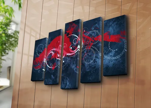 Tablou decorativ, 5PATK-238, 19 x 70 cm, Multicolor