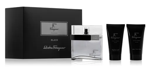 Salvatore Ferragamo F By Ferragamo Black - EDT 100 ml + gel de duș 75 ml + balsam după bărbierit 75 ml