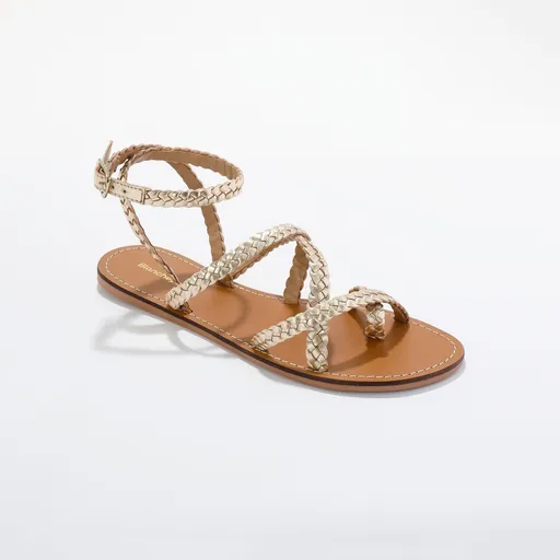 Sandale cu barete aurii