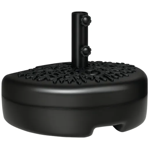 Outsunny Baza Umbrelei Semicirculare Umplută cu Nisip sau Apă, Suport Umbrelă de Soare Montat pe Perete pentru Stâlpi 38-48mm, Negru | Aosom Romania