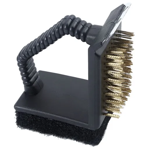 Perie de curatat gratar 3in1 Kinghoff KH 1913, 12x10x7 cm, Maner ergonomic, Universal, Negru