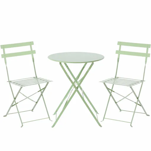 Mobilier de grădină pliabil Aldotrade Bea verde, set masă și 2 scaune