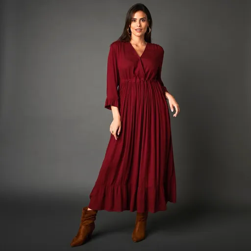 Rochie lungă cu cordon în talie