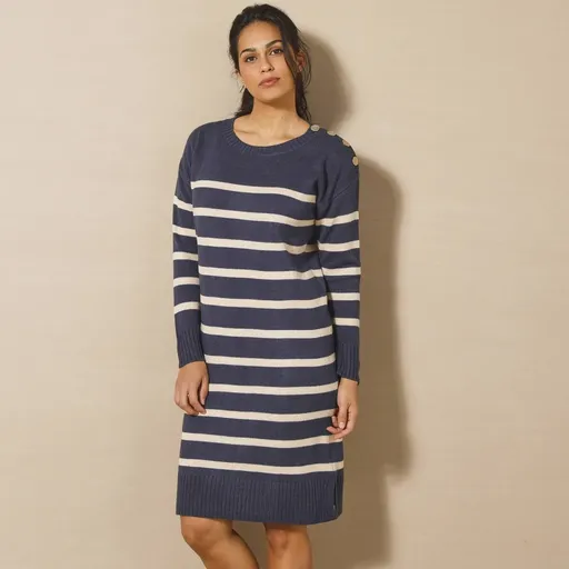 Rochie pulover cu dungi