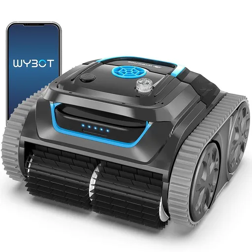 Robot curatare piscine fara fir Wybot S1, 80W, Li-Ion 6400 mAh, Pana la 120 m², 6 moduri, SMART, Autonomie pana la 200 min, Auto-parcare, Auto-revers,