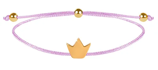 Troli Brățară șnur Coroana roz/aurie