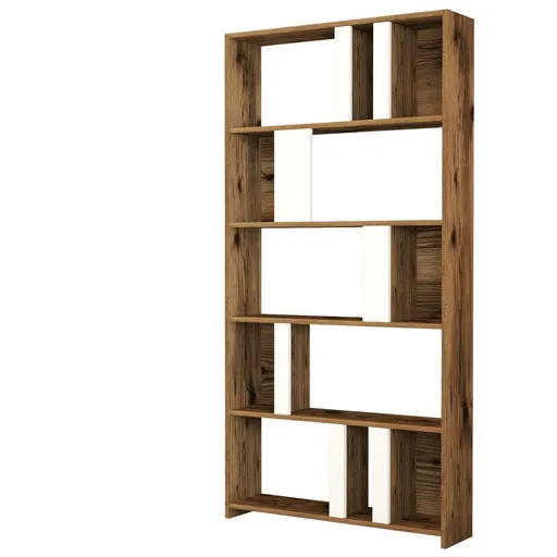 Bibliotecă Lima White and Walnut, alb