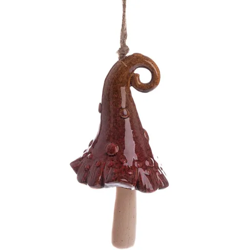 Clopoțel ceramic Pălărie roșie, 38 x 9 cm, roșu