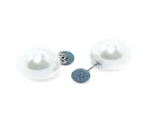 MOISS Cercei uimitori din argint cu perle Shell și zircon E0003549