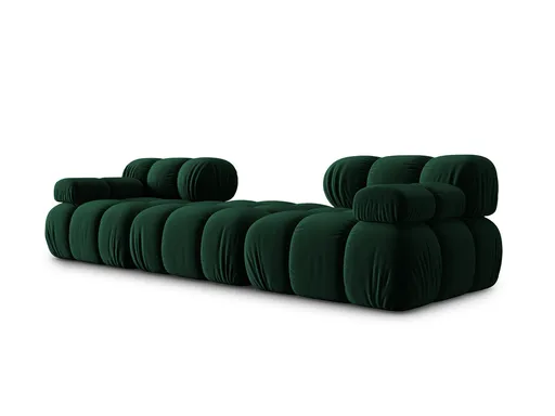 Canapea modulara 3 locuri, Bellis, Micadoni Home, BL, 188x188x70 cm, catifea, verde bottle