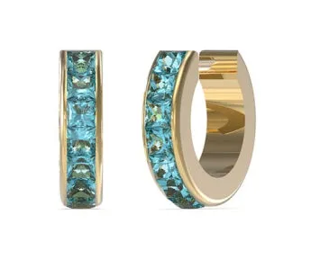 Guess Cercei atemporali placați cu aur cu cristale Huggie Me JUBE03134JWYGAQT/U