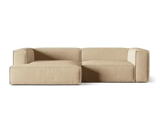 Coltar modular stanga 4 locuri, Nuria-88, Micadoni Home, 292x147x72 cm, catifea, bej nude