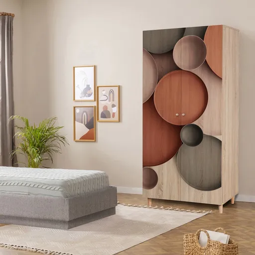 Dulap pentru haine, Hanah Home, Lidya 2 -976, 90x192x52 cm, Sonomo