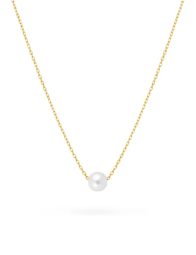 Brilio Colier fermecător din aur galben cu perlă de râu 14/778.871P