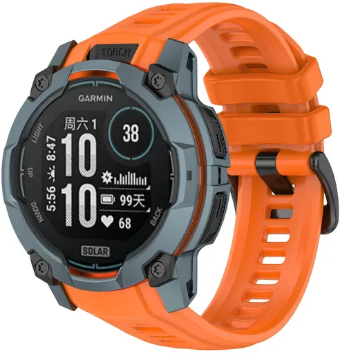 4wrist Curea din silicon pentru Garmin Instinct 3 Solar și Instinct 3 AMOLED 45 mm - Orange
