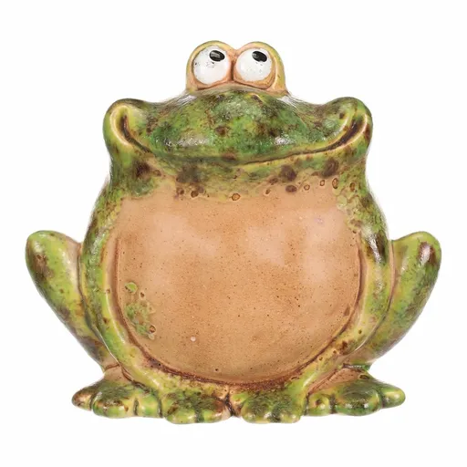 Decorațiune de grădină din ceramică Broască drăguță, 13 x 10 x 12 cm, 13 cm
