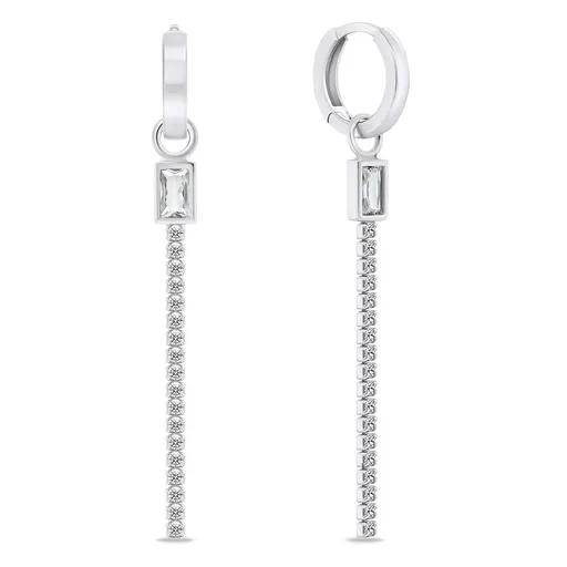 Brilio Silver Cercei lungi eleganți din argint 2în1 EA799W