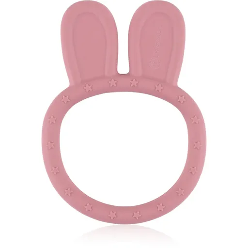 Petite&Mars Silicone teether Bunny 0m+ jucărie pentru dentiție Dusty Rose 1 buc