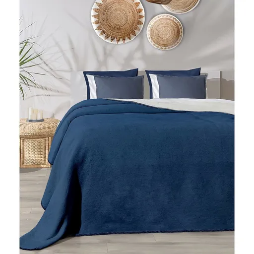 Pătură Twin albastru și crem, 150 x 200 cm, 150 x 200 cm