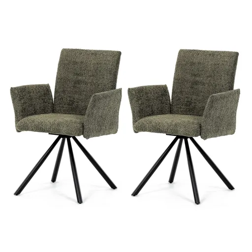 Set de scaune de sufragerie cu mecanism deîntoarcere DCH-W1117 GRN2, 2 buc., verde închis