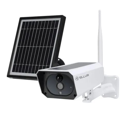 Cameră smart Tellur WiFi panou solar 1080P, albă