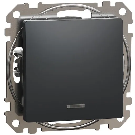 Intrerupator simplu cu indicator luminos, Schneider, SDD114101L, Sedna Design, albastru, antracit