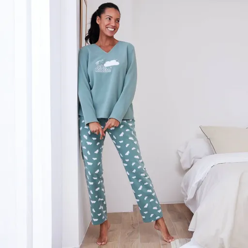 Pijamale din microfleece cu tematică de nori