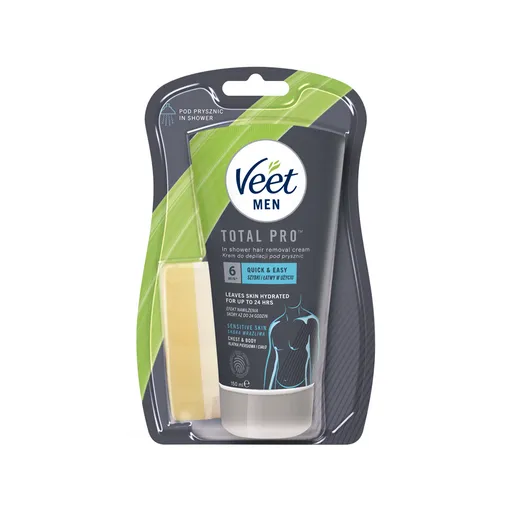 Veet Cremă depilatoare de duș pentru piele sensibilă Men Silk & Fresh 150 ml