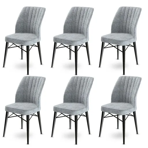 Set de scaune de sufragerie Flex Grey, 6 buc., gri