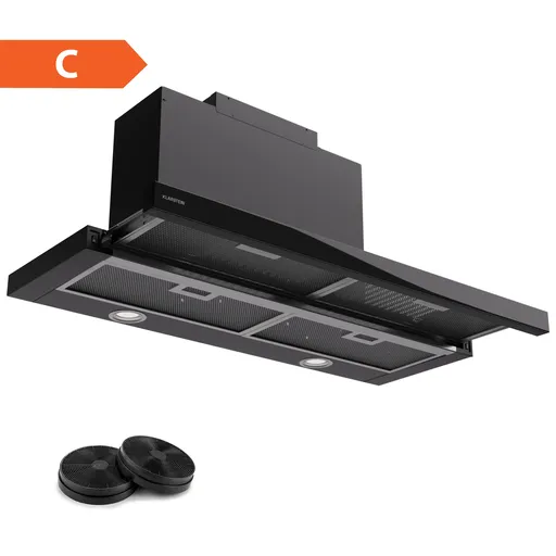 Klarstein Mariana 90 Neo, hotă plată, 491 m³/h, extracție/recirculare, LED, EEK C